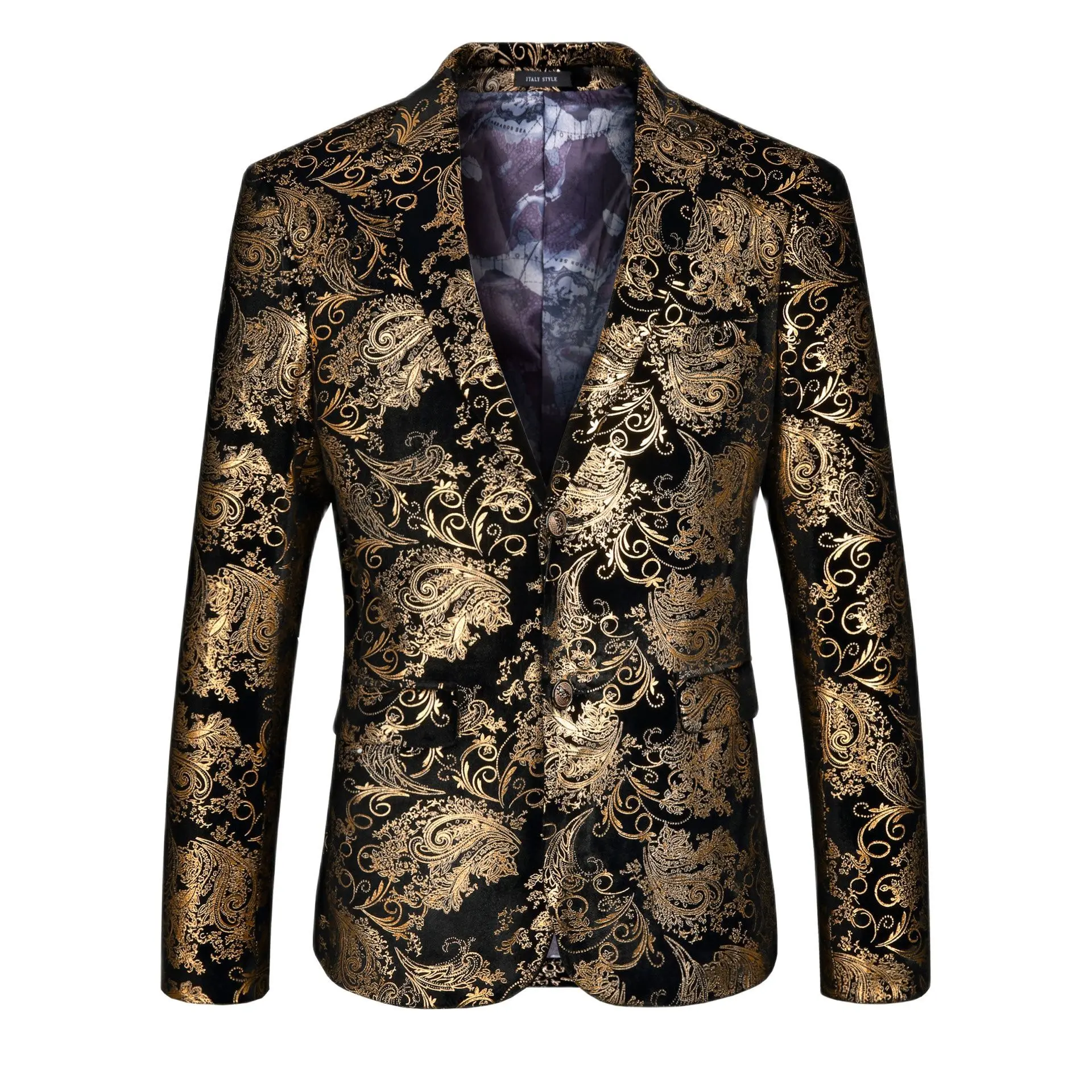 Autumn and Winter 2023 Men's Dress Flower Suit Split lapel Slim Fit Fashion Suit Banquet Business Show Long Sleeve Coat Suit