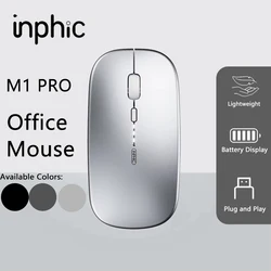 Inphic M1PRO Bluetooth Mouse Rechargeable 2.4G Wireless Mouse Office Mute Ultra thin and portable For Computers Laptops Tablets