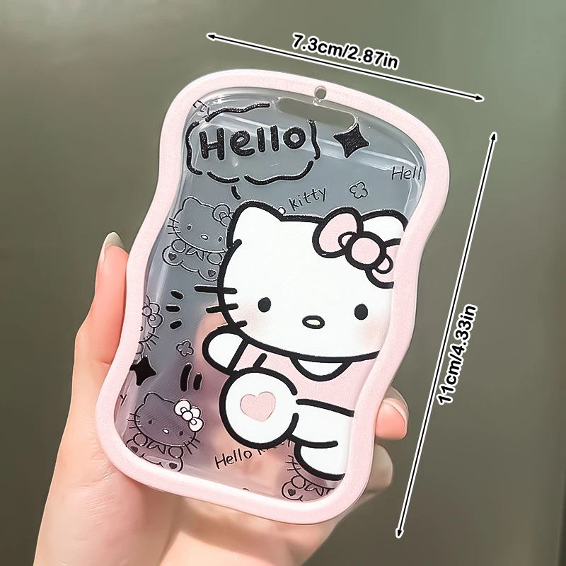 Transparente Foto Titular do Cartão, Sanrio Kawaii Olá Kitty Pochacco, Idol Foto Manga, Chaveiro Cartões Protector Case, Cartão de Estudante