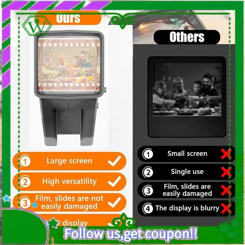 Reliable-35Mm Slide & Film Viewer-Slide Viewer With 3X Magnification And LED-Lighted Viewing For 35Mm Slides And Film Negatives