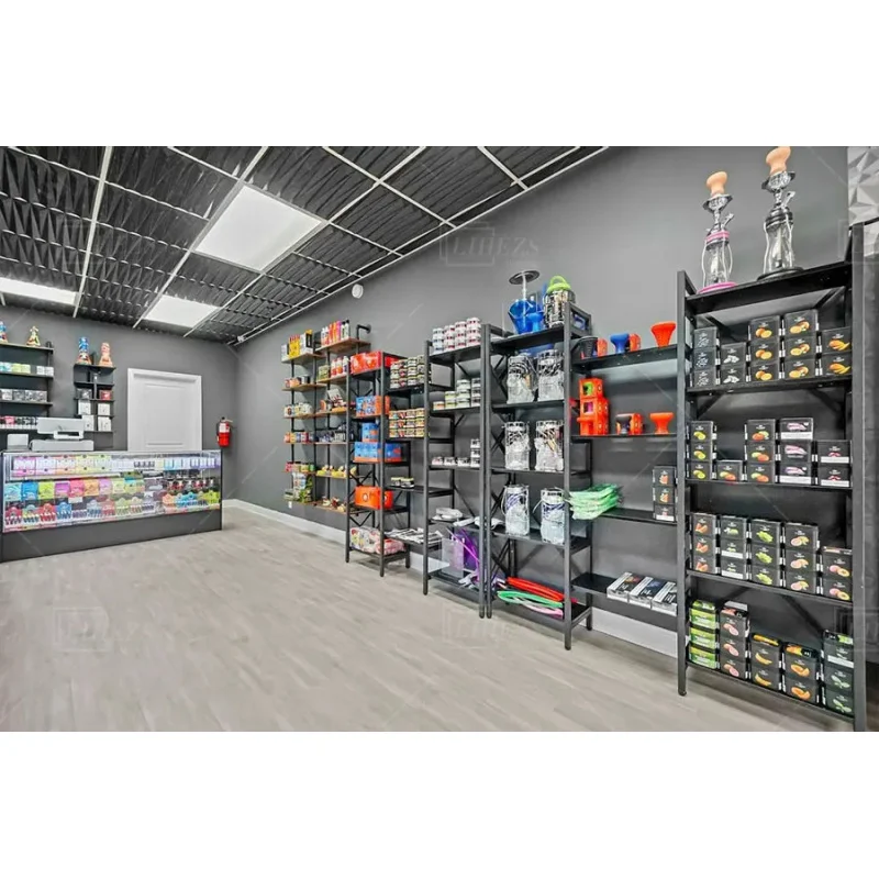 custom.High End Retail Store Interior Design Tobacco Decoration Showcase Furniture Counter Shops Smoke Shop Display Ca