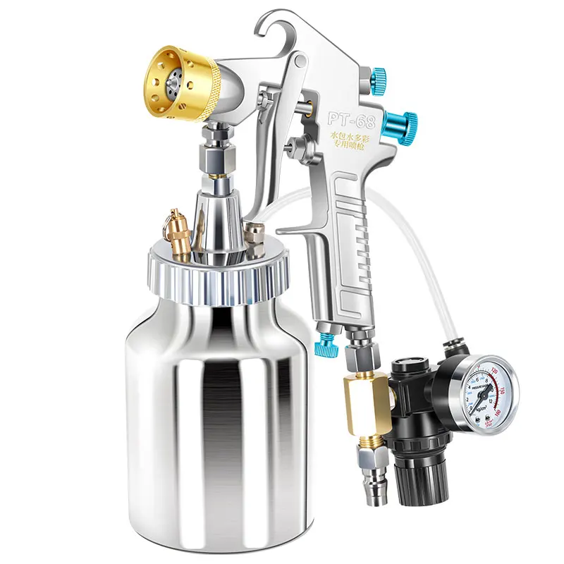 

Специальный пистолет-распылитель для песка в воде Красочная краска в воде Пистолет-распылитель Горшок Имитация камня Краска Вода в песке Пневматическое давление