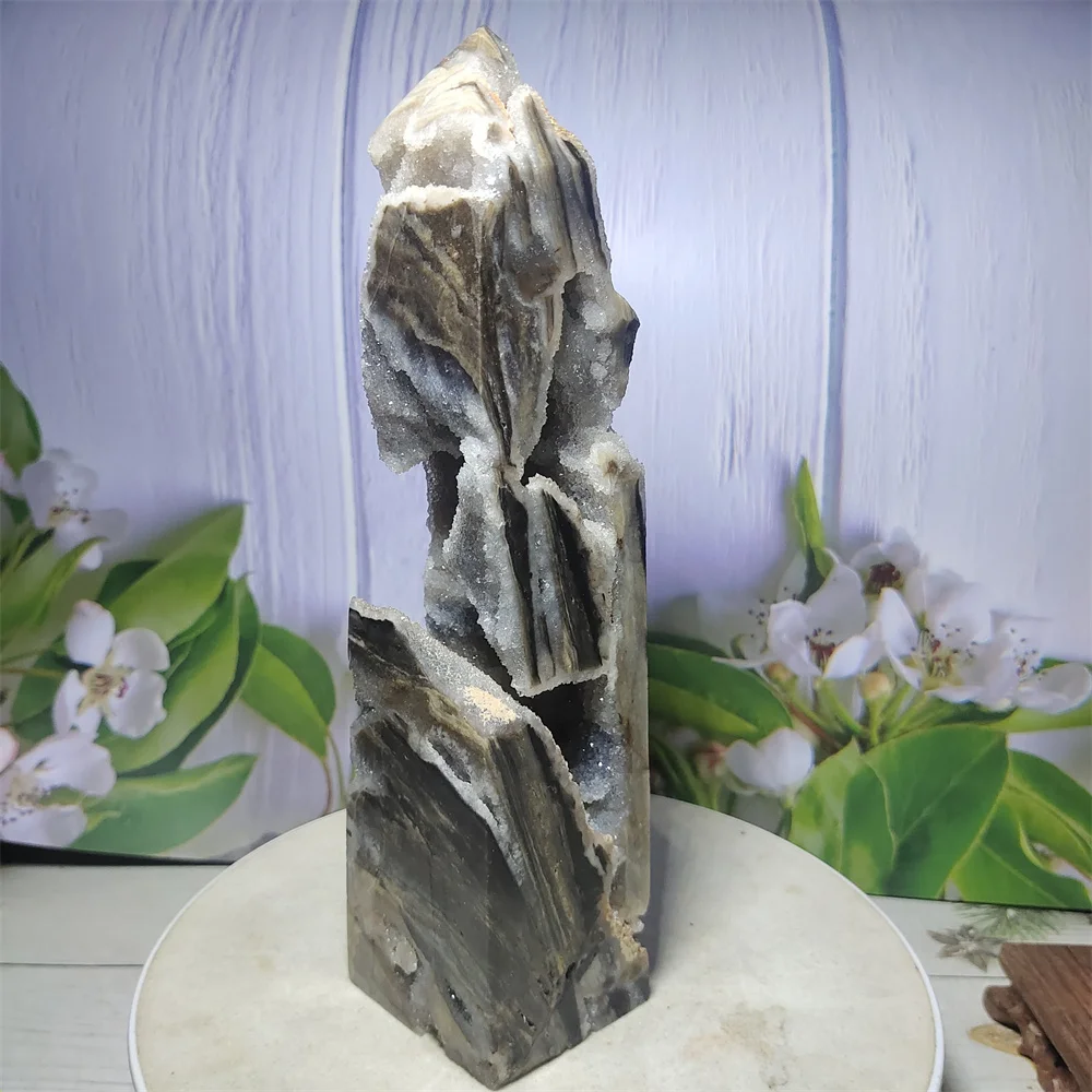 

972g Natural Sphalerite Stone Crystal Column Tower Mineral Specimens Energy Reiki Healing Spiritual Meditation Home Decoration