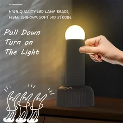 Led night light atmosfera candeeiro de mesa sono noite lâmpada mão puxar interruptor recarregável para decoração do quarto presente aniversário