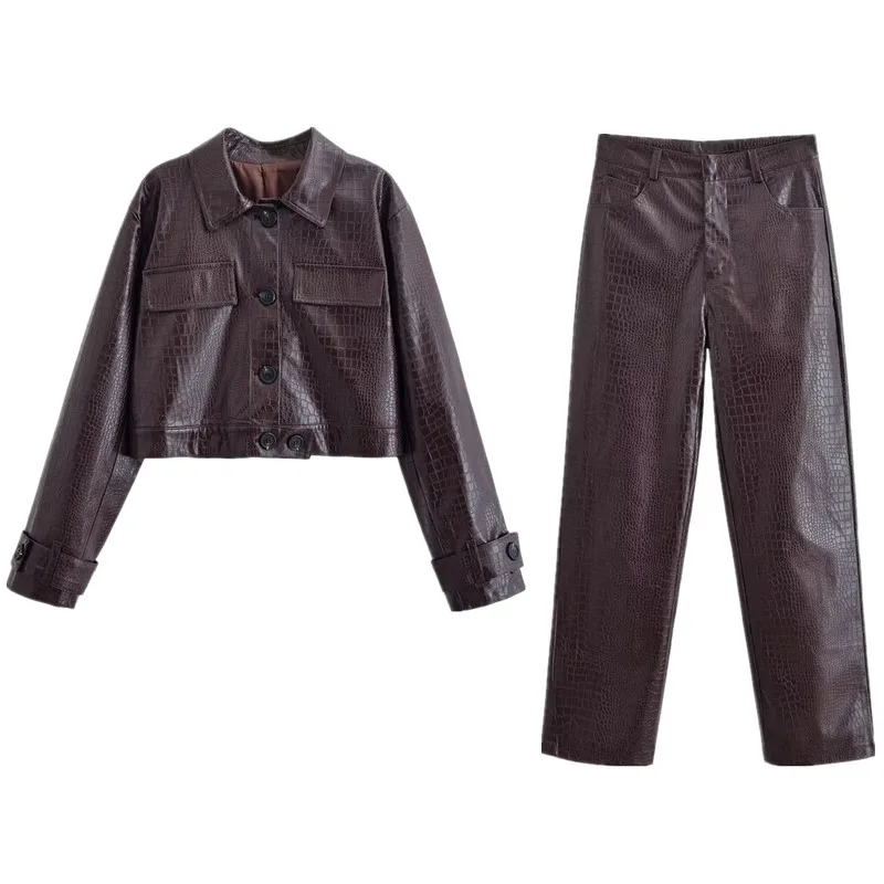 شتاء 2025 جديد إمرأة طويل Sve الحيوان منقوشة الجلود الاصطناعية معطف Jaet Sli ort ملابس خارجية للسيدات