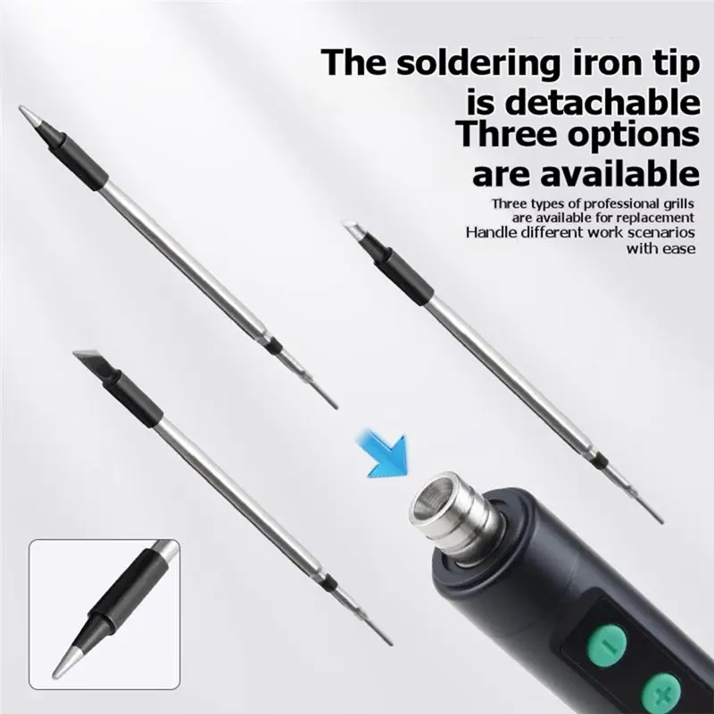 ABVO-USB Digital Display Portable Welding Tool Soldering Iron Rapid Heating Home Repair Kit White