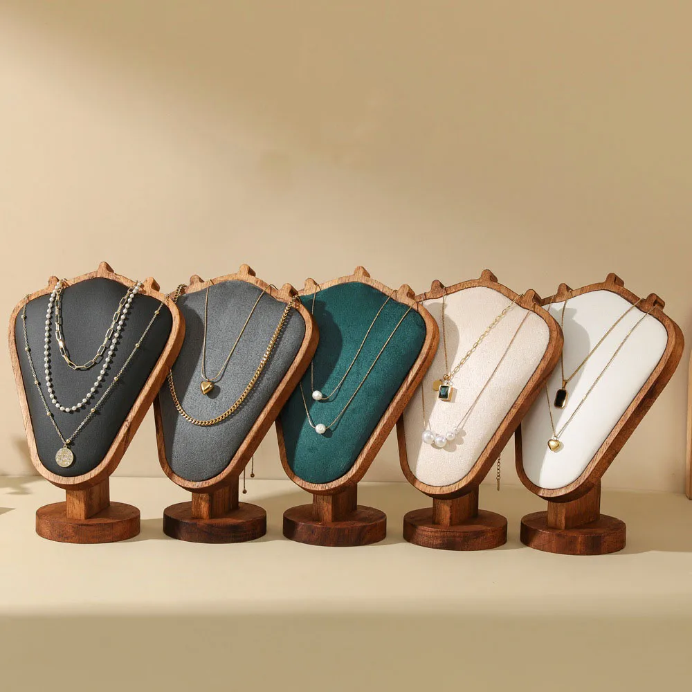 Wood Jewelry Necklace Jewelry Display Frame High-Grade Impression Model Counter Window Display Props Necklace Frame