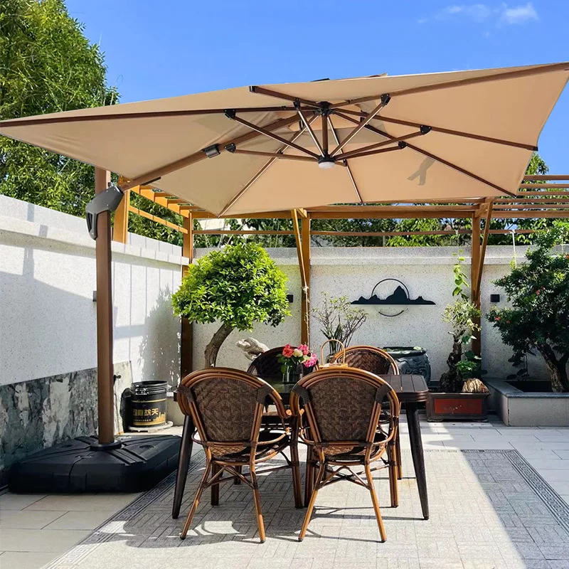 Delano Model Aluminum Roman Sunshade Umbrella With Rain Protection For Outdoor Furniture Courtyard Villa Balcony & Terrace