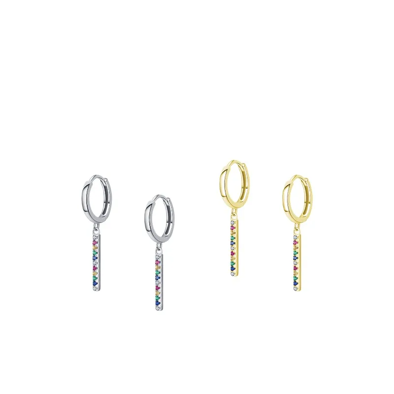 

Модные серьги-гвоздики Dawn's Jewel из стерлингового серебра S925 цвета радуги, легкие роскошные серьги-гвоздики в европейском и американском стиле Ins Trend