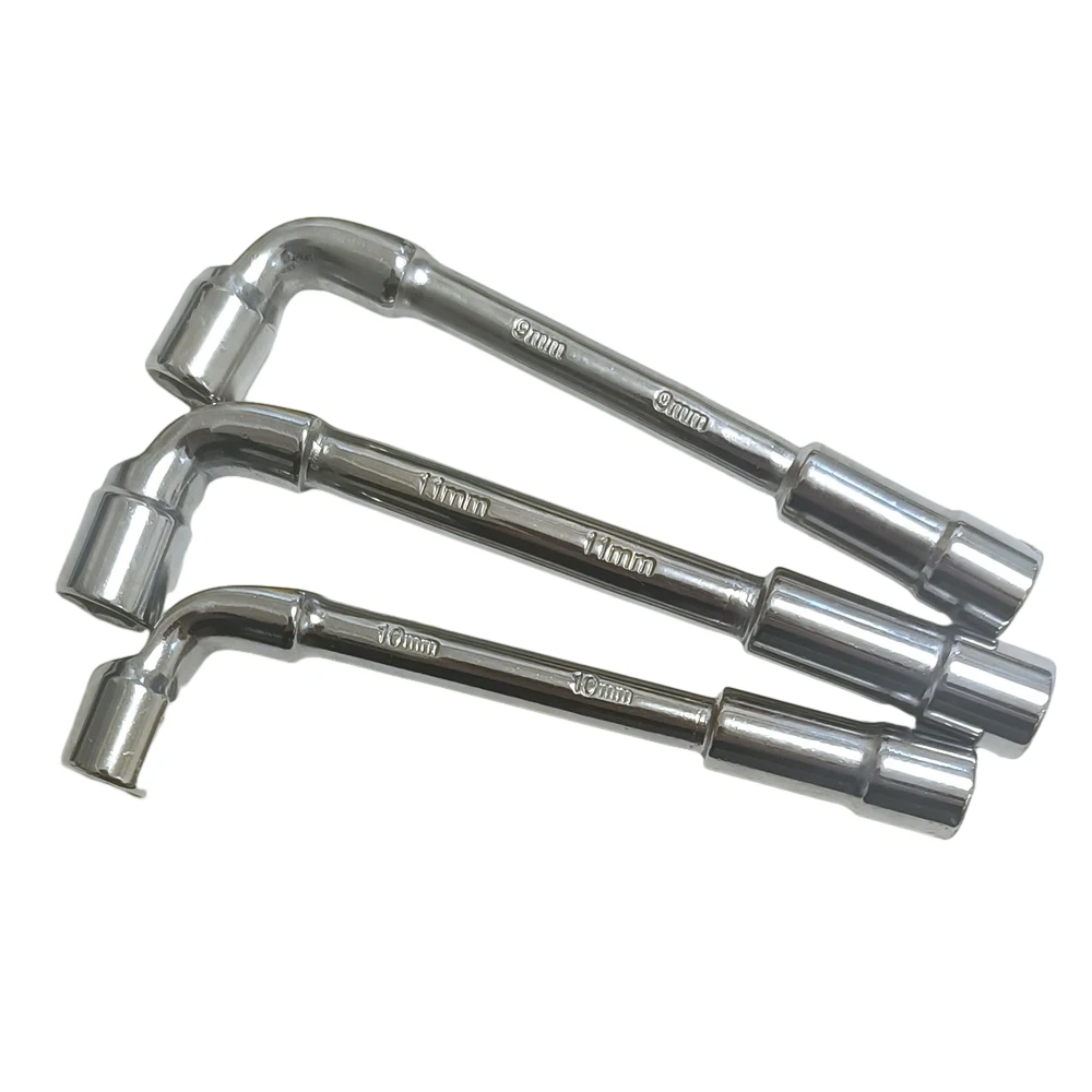 1Pc L-Type Pipe Perforation Elbow Wrench Set L Shaped Hex Socket Metric Wrench Set 6 Point 9mm 10mm or 11mm