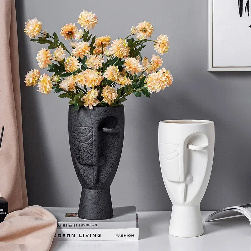 Nordic ins simple modern face ceramic vase creative living room home gateway TV cabinet flower arrangement decoration