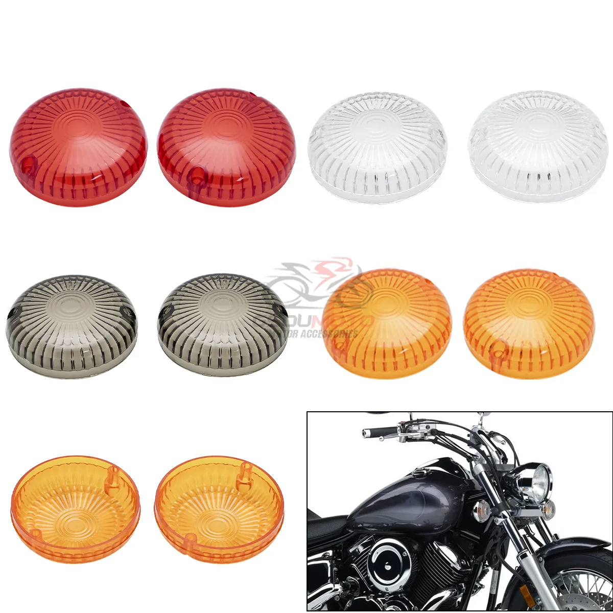 For Yamaha V-Star DS650 XVS1100 Classic Custom Midnight Silverado Motorcycle Accessories Turn Signal Light Indicator Lens Cover