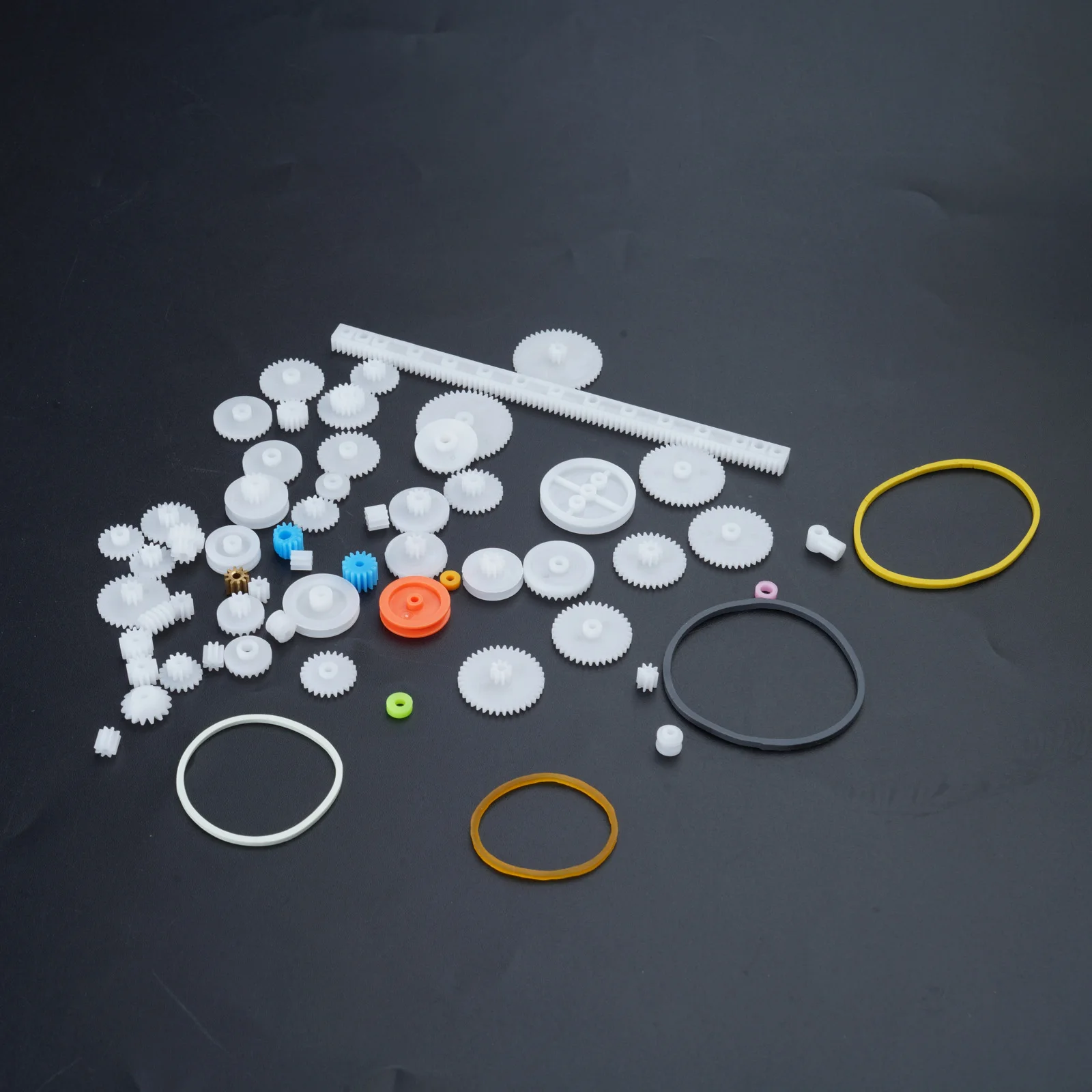 New 60pcs Type Plastic Shaft Single Double Reduction Crown Worm Gears DIY Robot