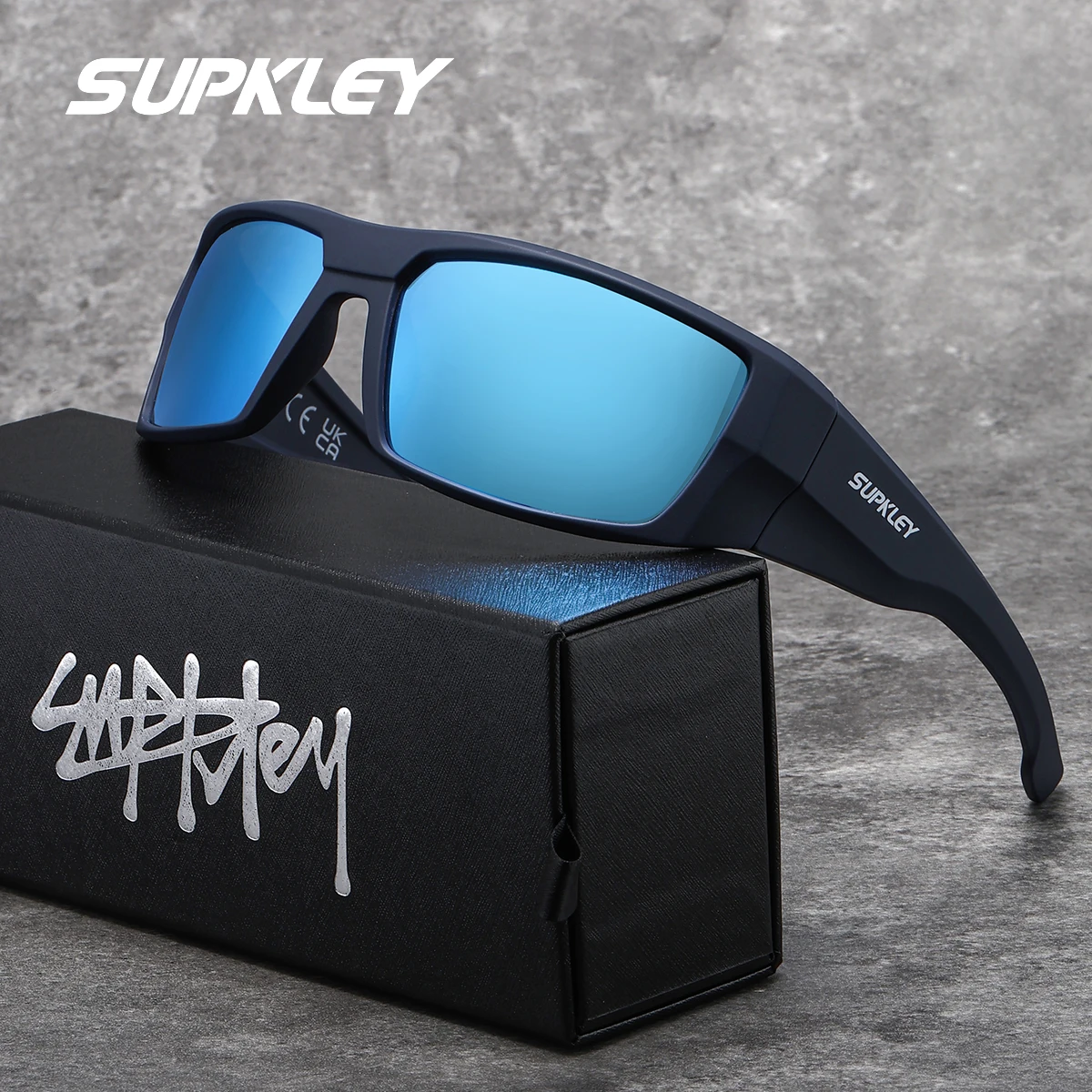 SUPKLEY Temperament, Riding Style, Sunglasses, Uv Protection, Glare Reduction, Brand Packaging, Perfect Gift Item