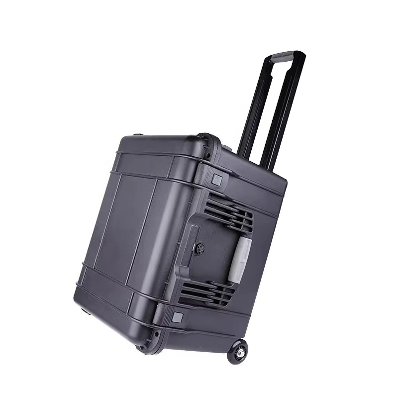 D5238 Hard Tool Outdoor Plastic Case Shockproof Hard Plastic Carrying Trolley Tool Wheel Case With Pick and Pluck Foam Handle