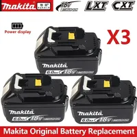 Makita-100% Original Rechargeable Power Tool Battery, Replaceable LED Lithium-ion, 5.0Ah/6.0Ah 18V LXT BL1860B BL1850B BL1840B
