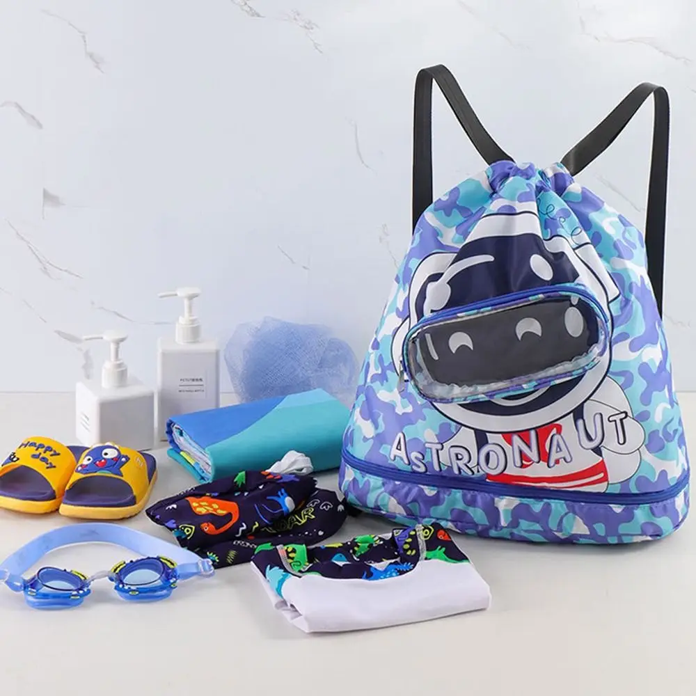 Bolsa de playa con cordón para niños, bolsa impermeable ajustable para deportes, natación, viajes, Fitness, Playa