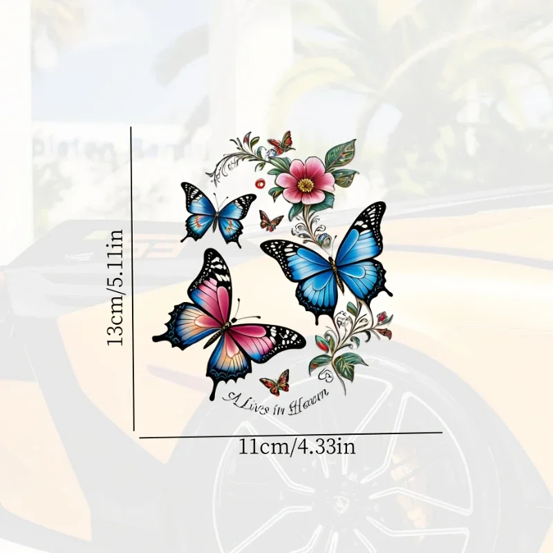 Car Stickers Auto Window Decals Durable Stylish Butterfly Vinyl Decals Versatile Scooter Body Racing Helmet Decoration