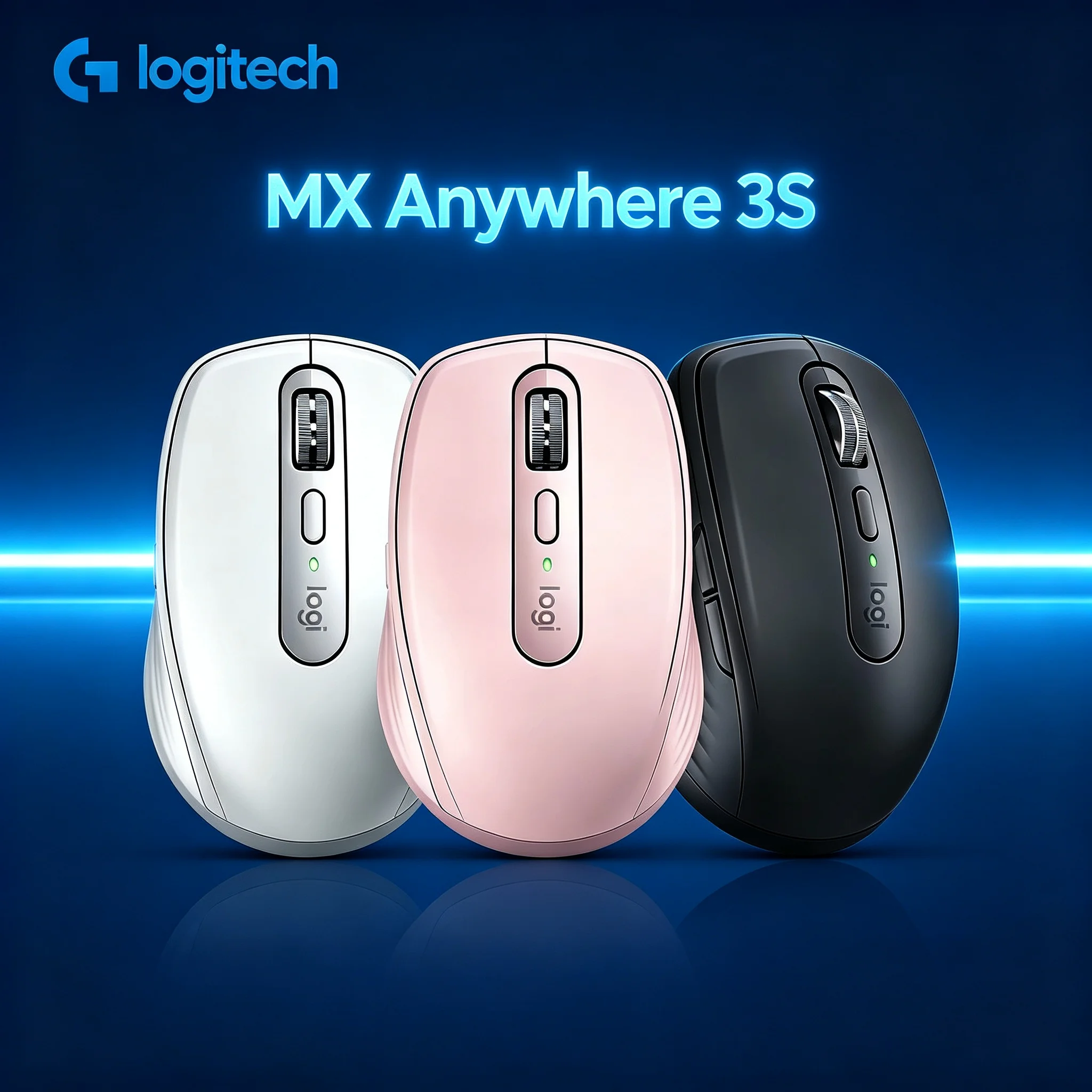 Logitech MX Anywhere 3S Wireless Office Mouse, Quiet Click, Fast Scroll Wheel, Travel Carry Friendly