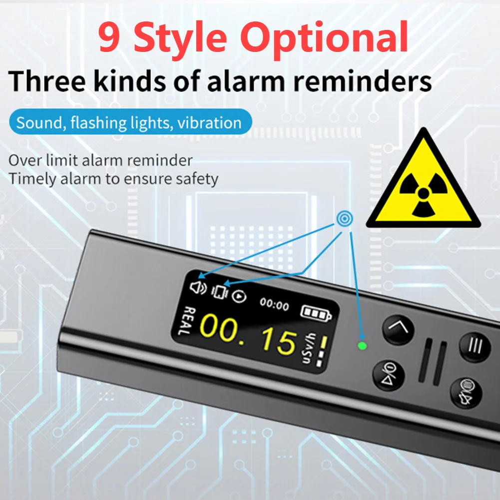 10 Tester Style Optional,Radiation Tester Geiger Counter for monitoring Ray Radiation/Air Detector for CO Temp Humidity Detector