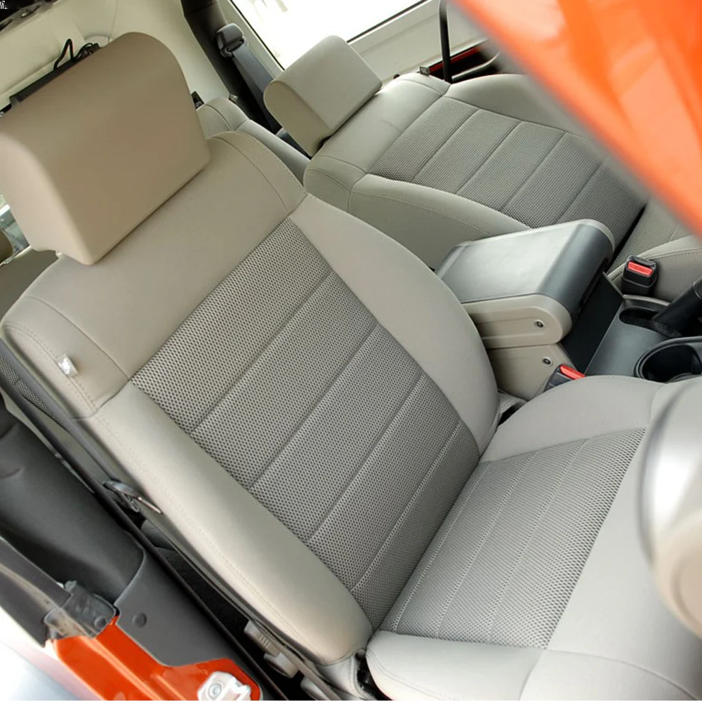 

Custom Car Seat Cover For Jeep Wrangler 2 Door 2008 2009 2010 Faux Leather Custom Car Seat Covers Full Set Car Accessories