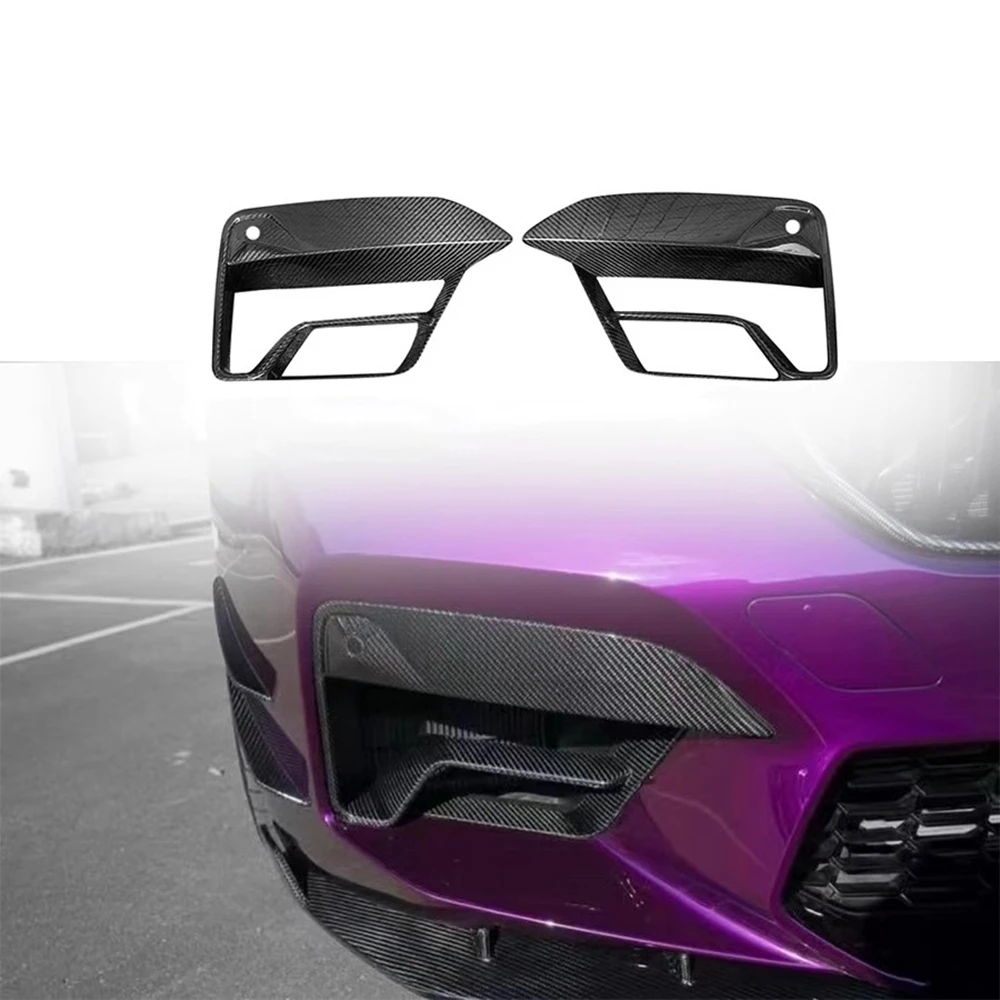 FOR BMW F90 M5 2022+ Dry Carbon Fiber Sport Front Bumper Air Vent Trim Splitter Cover Fog Ligth Intake Lamp Bezel Frame