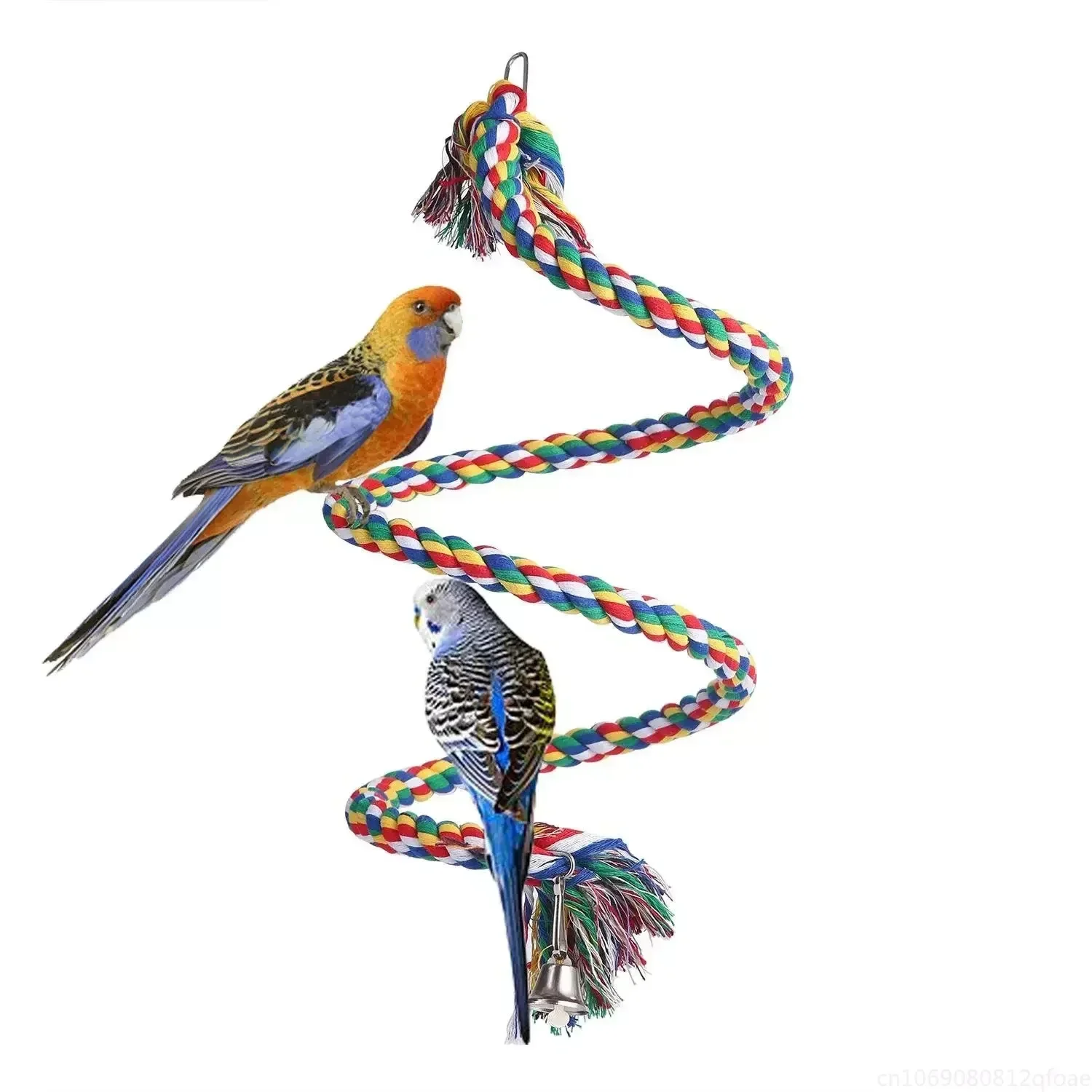 Parrot Toy Wicker Rope Hanging Braided Budgie Chew Bird Cage Cockatiel Toy Pet Stand Training Accessories Bite Swing Supplies