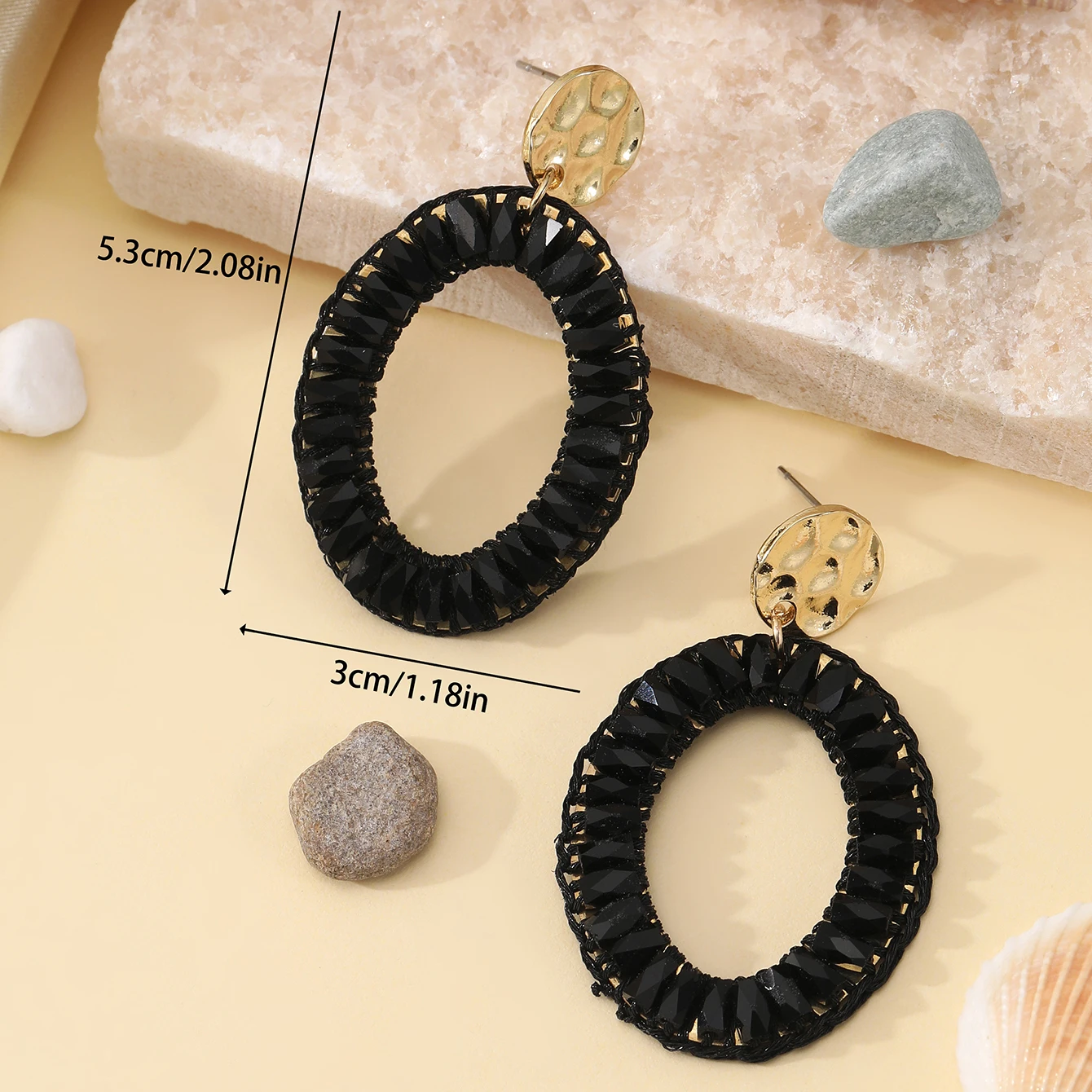 INKDEW Oval Shape Fashion Drop Earrings for Women Handmade Beads Crystal Big Long Earrings Jewelry Bohemia Gift boho EA094