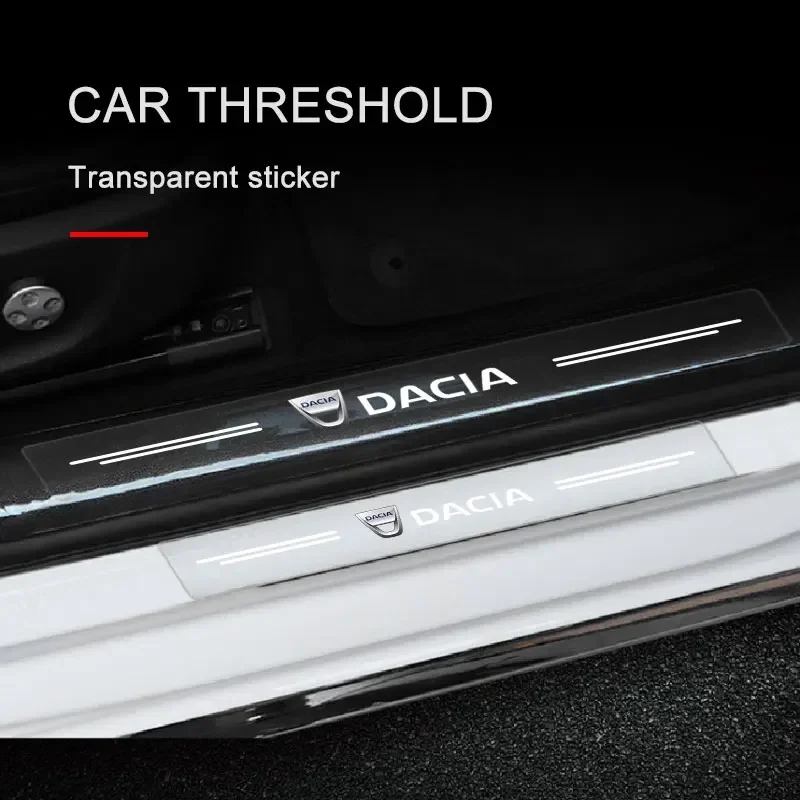 

4pcs Car Scratchproof Car Threshold Transparent Stickers For Dacia Duster Logan MCV Sandero Stepway Dokker Lodgy Car Accessories