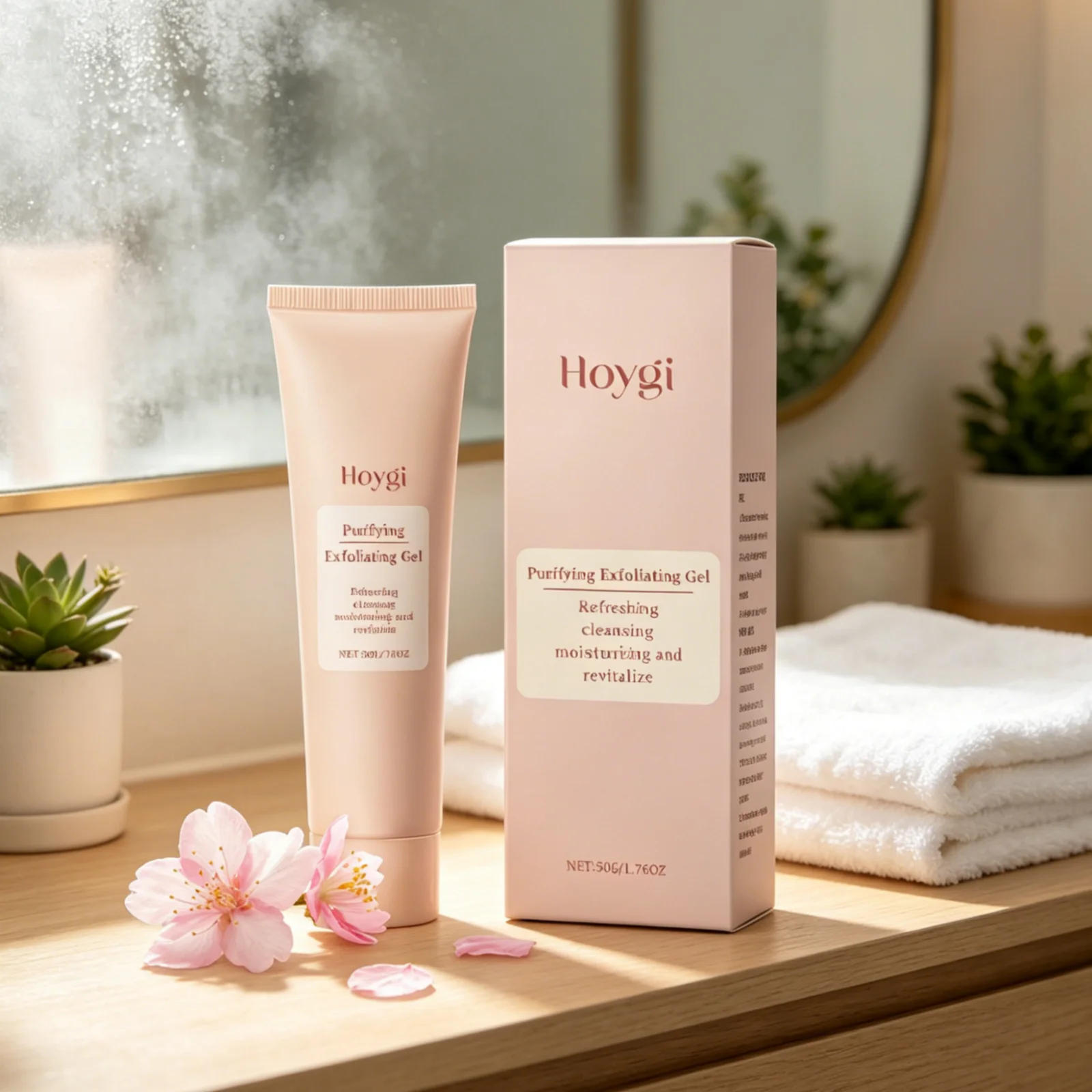Hoygi Facial Exfoliator Moisturizing Brightening Pore Minimizing Gentle Cleaning Dead Skin Remover Purifying Exfoliating Gel 50g view 3
