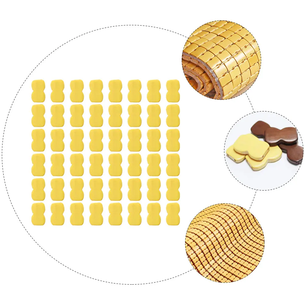 

50pcs Bamboo Parts Breathable Cooling Chair Fittings Home Floor Pad Summer Sitting Cushion Pieces Bedroom Simple Style Seat