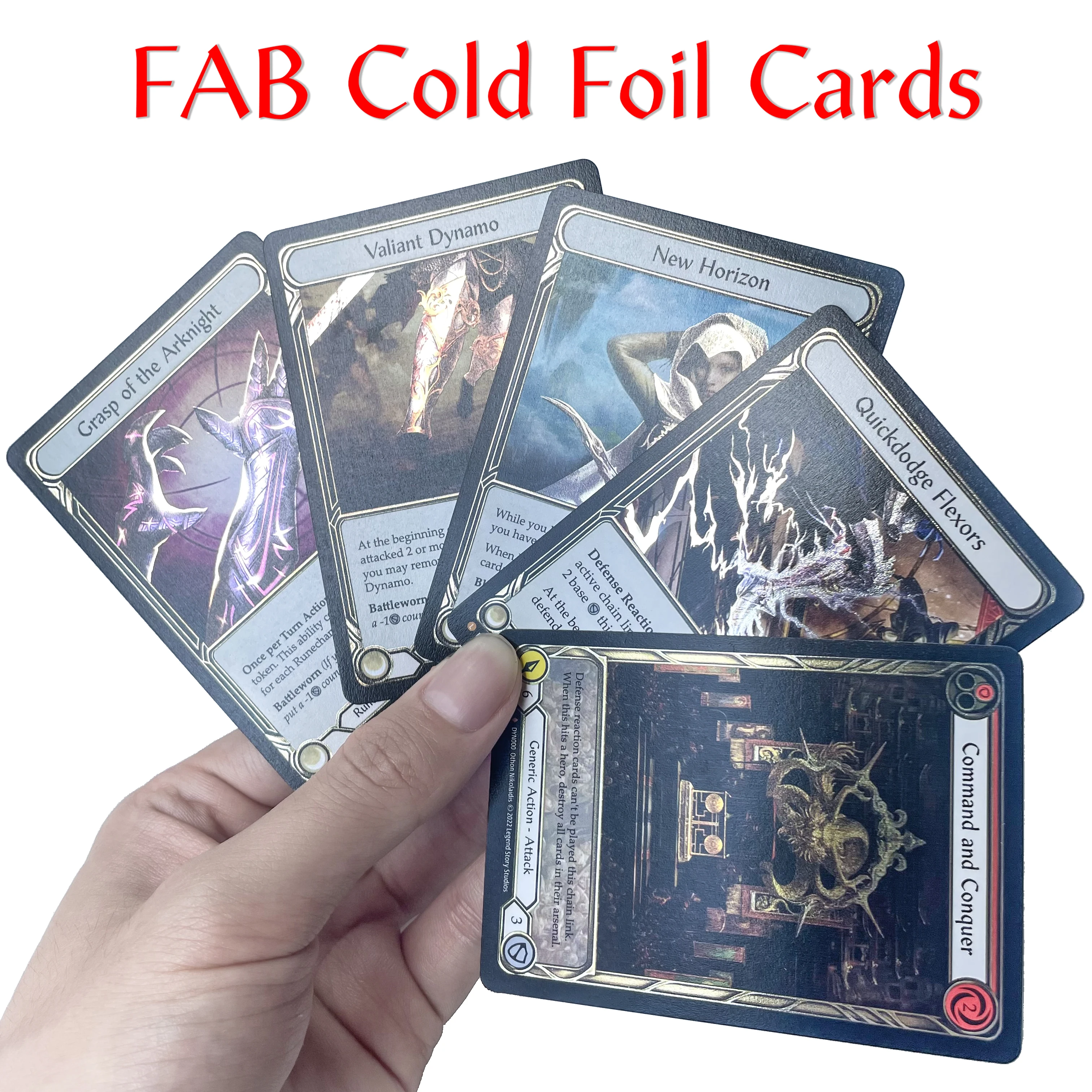 

FAB Proxy Card Cold Foil Collection Cards New Horizon Command and Conquer Valiant Dynamo Storm Striders TCG Game Cards