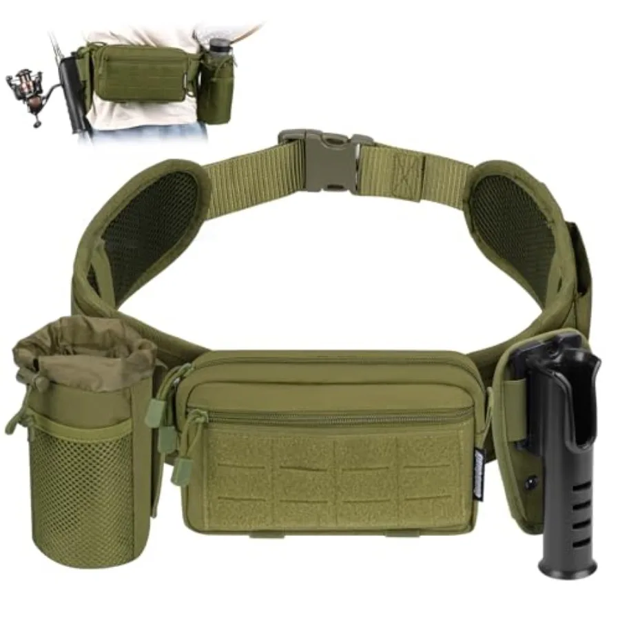 Fly Fishing Fanny Pack with Rod Holder and Adjustable Straps Wading Belt for Fly Fishing with Net Slot, Fly Fishing Waist Pack