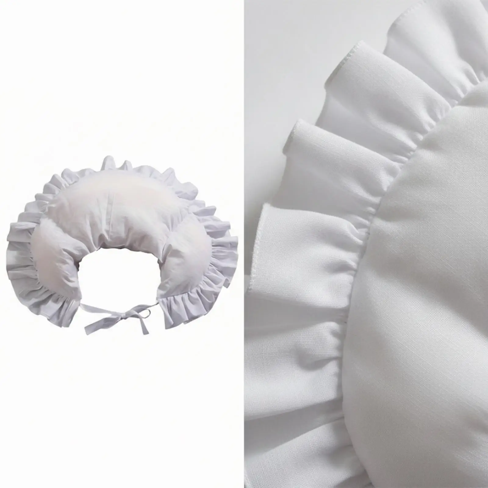 Women Bustle Pad Lightweight Ruffled Trim Skirt Supporter Period Undergarment for Retro Wedding Dress