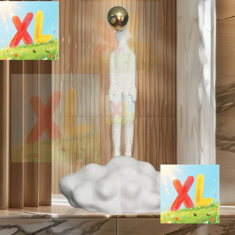 

Hotel Wall Cabinet Living Room Clothing Store Decorative ins Wind Props Xiangyun Characters Modern Art Ornament Premium Light
