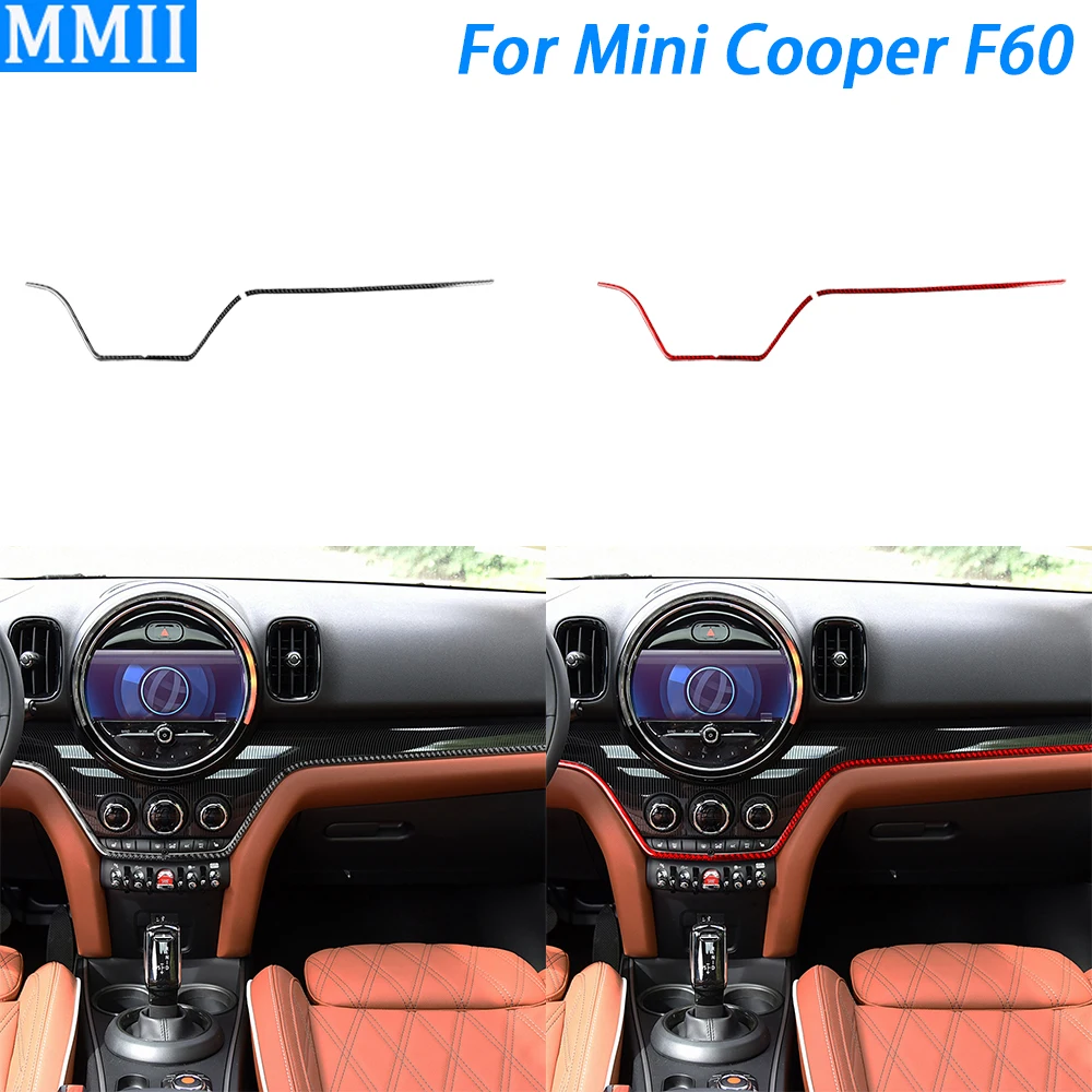 

For Mini Cooper F60 Countryman 2017-2023 Carbon Fiber Central Control Dashboard Trim Strips Car Interior Accessories Sticker