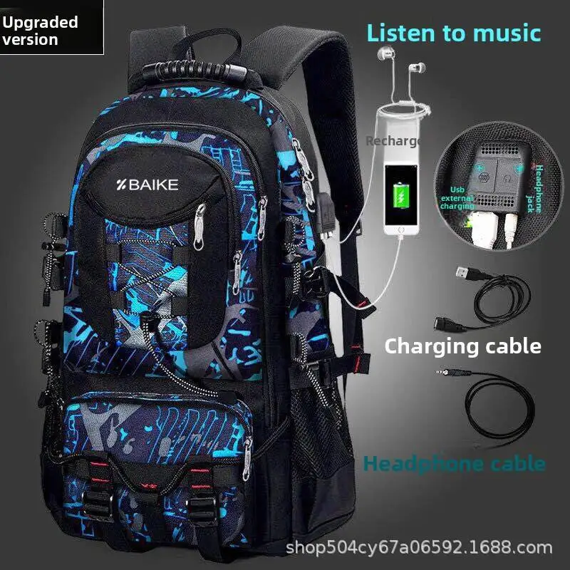 50L 80L Large Travel Backpack for Men Waterproof Hiking Backpack with Separate Shoe Compartment, Outdoor Sports Luggage Bag