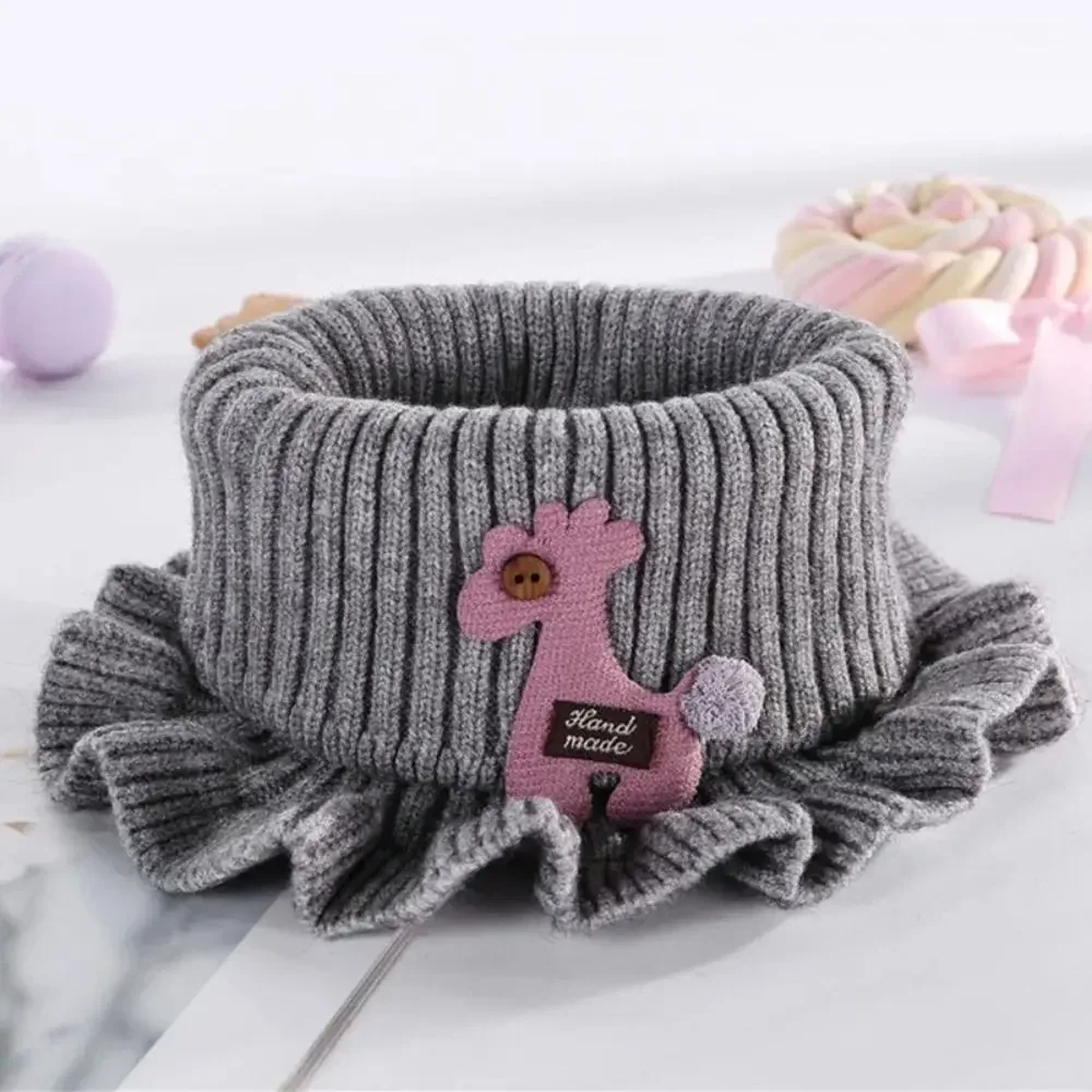 Baby Cartoon Knit Scarfs Knitted Scarf Wool Outdoor Scarves Warm Scarves Multiple Olors Ruffle Neck Kids High Quality