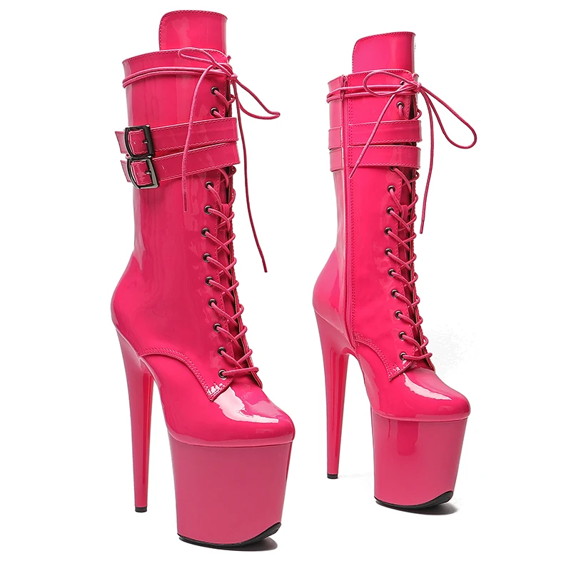 

Leecabe 20CM/8inches Patent Upper Fashion trend Pole dancing shoes High Heel Pole Dance boots