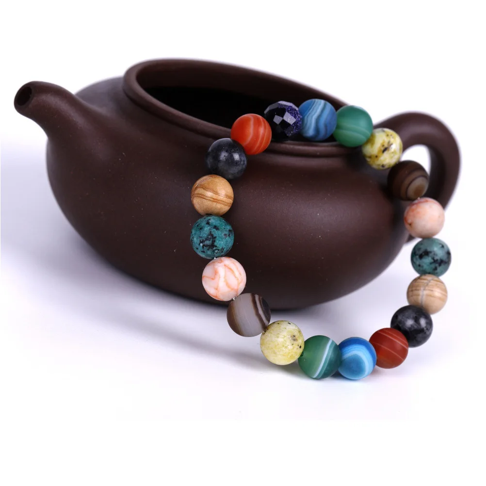 

Nail Planetary Bracelet Woman Charms Natural Stone Bangle Daily Wearing Accessory