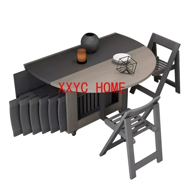 Fashion folding dining table furniture yemek masasi multifunctional round  dining table with 4 chairs