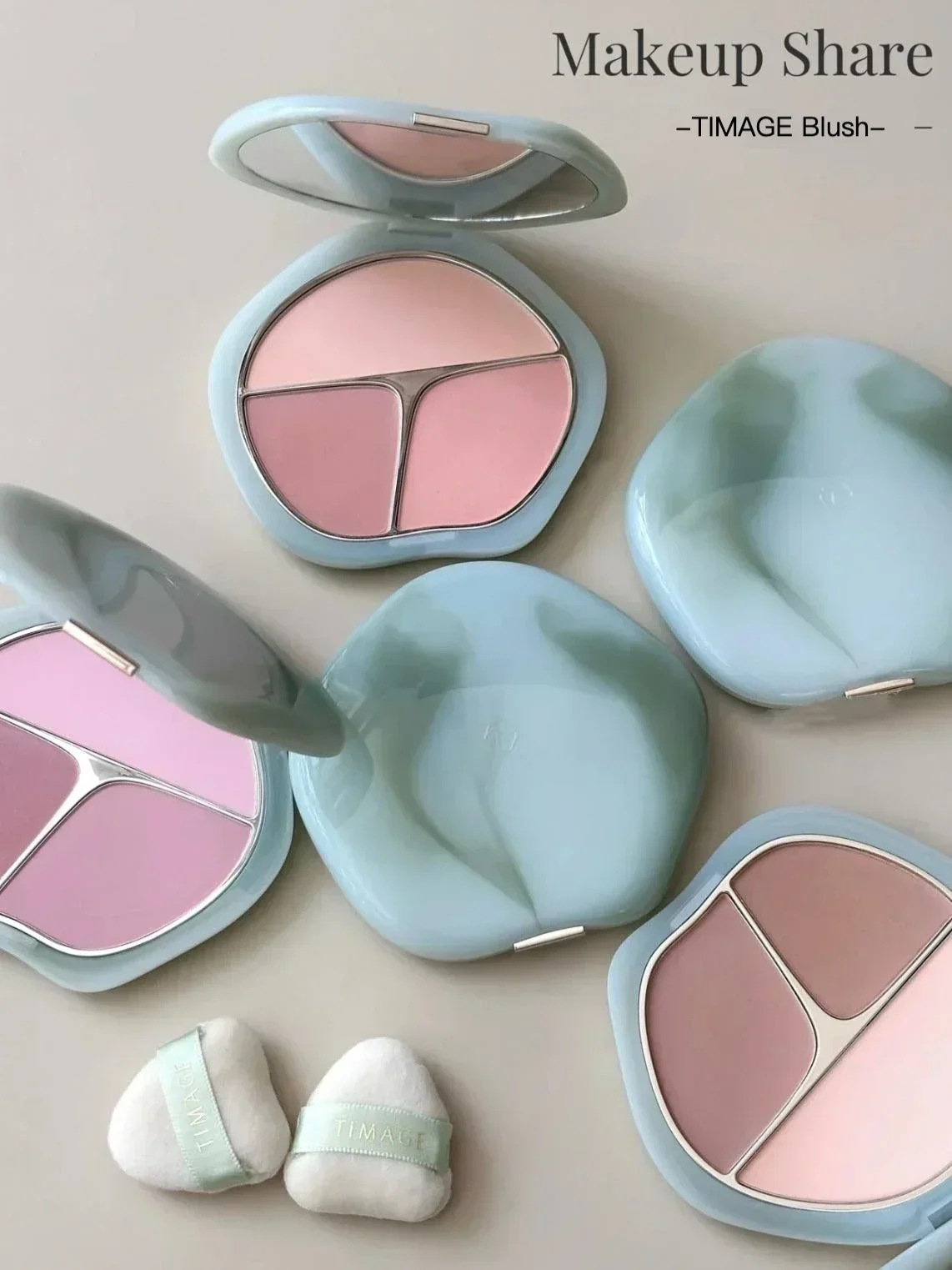 

Timage Original 3-Color Blush Palette - Translucent Highlighter Foundation Shading Luxury Makeup Fairy Powder Bronzer for Women