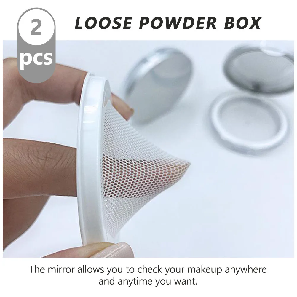 

2Pcs Loose Powder Boxes Ultra-Thin Portable Makeup Powder Cases Compact Sealing DIY Storage Containers Travel Friendly