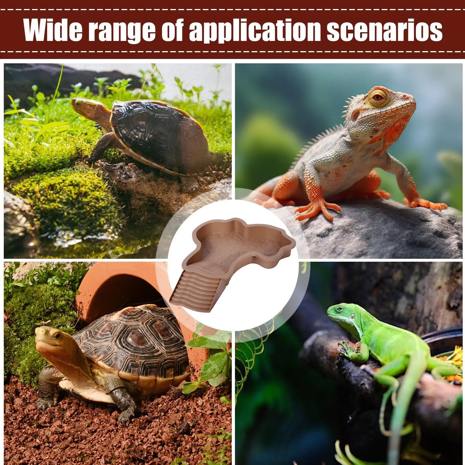 

Пластиковый бассейн с черепахой, ванна для замачивания черепахи с лестницей, пейзажное украшение для аквариума для геккона, черепахи, бородатого дракона