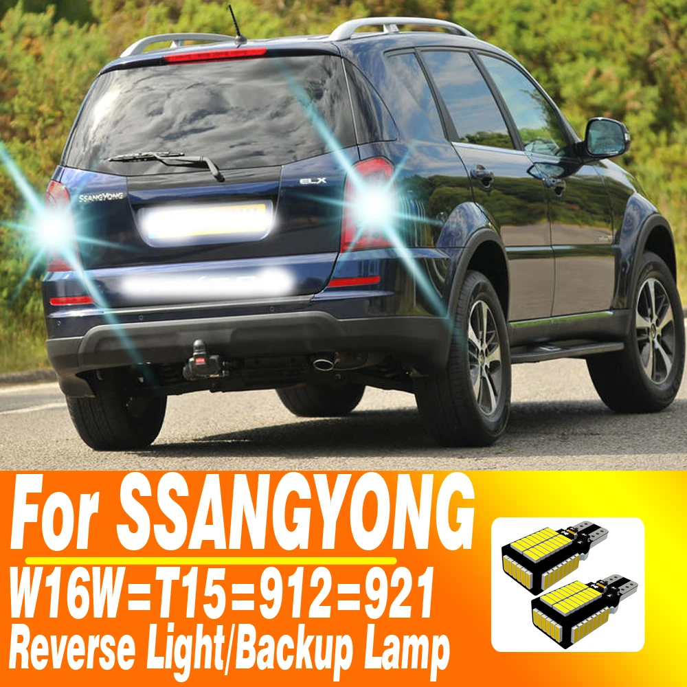 

2pcs W16W T15 921 Led Canbus Reverse Light Bulb 912 Backup Lamp For SSANGYONG Rexton Kyron Actyon Korando Turismo Tivoli Musso