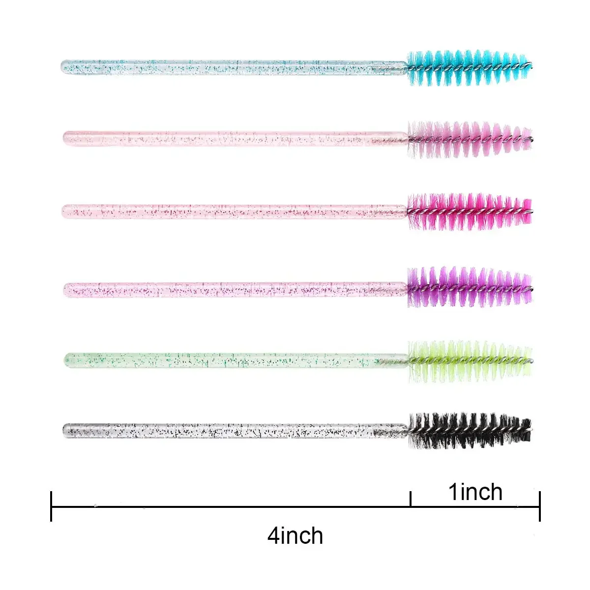 1000pcs Pink Crystal Eyelash Brush Mascara Wands Applicator Glitter Lashes Eyebrow Comb Makeup Accessories