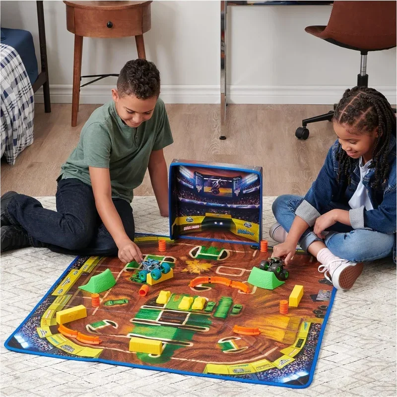 Ultimate Arena Playmat & Storage with 2 Exclusive Monster Trucks, 1:64 Scale, 20 Accessories, Kids Toys Boys and Girls Ages