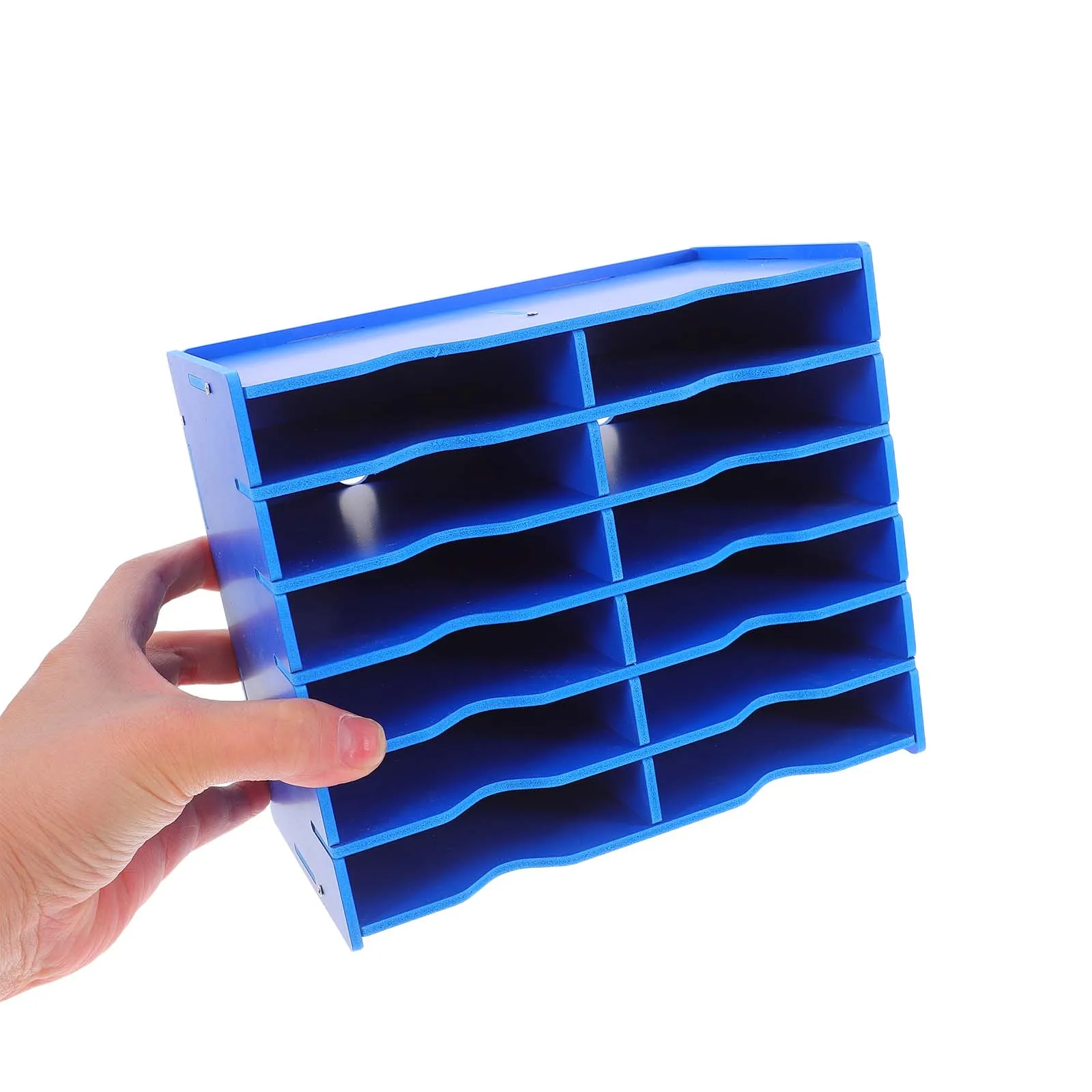 

Multifunctional Desktop Storage Box for Phones Remotes Office Supplies Blue Cell Phone Holder Stand Modern Design Space-Saving