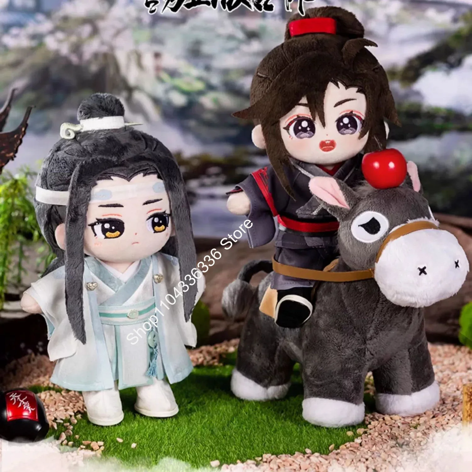 Boneka Plush Grandmaster of Demonic Cultivation Wei Wuxian Wei Ying dengan Kotak, Mainan Berbasis Anime, Boneka Kapas, Halloween