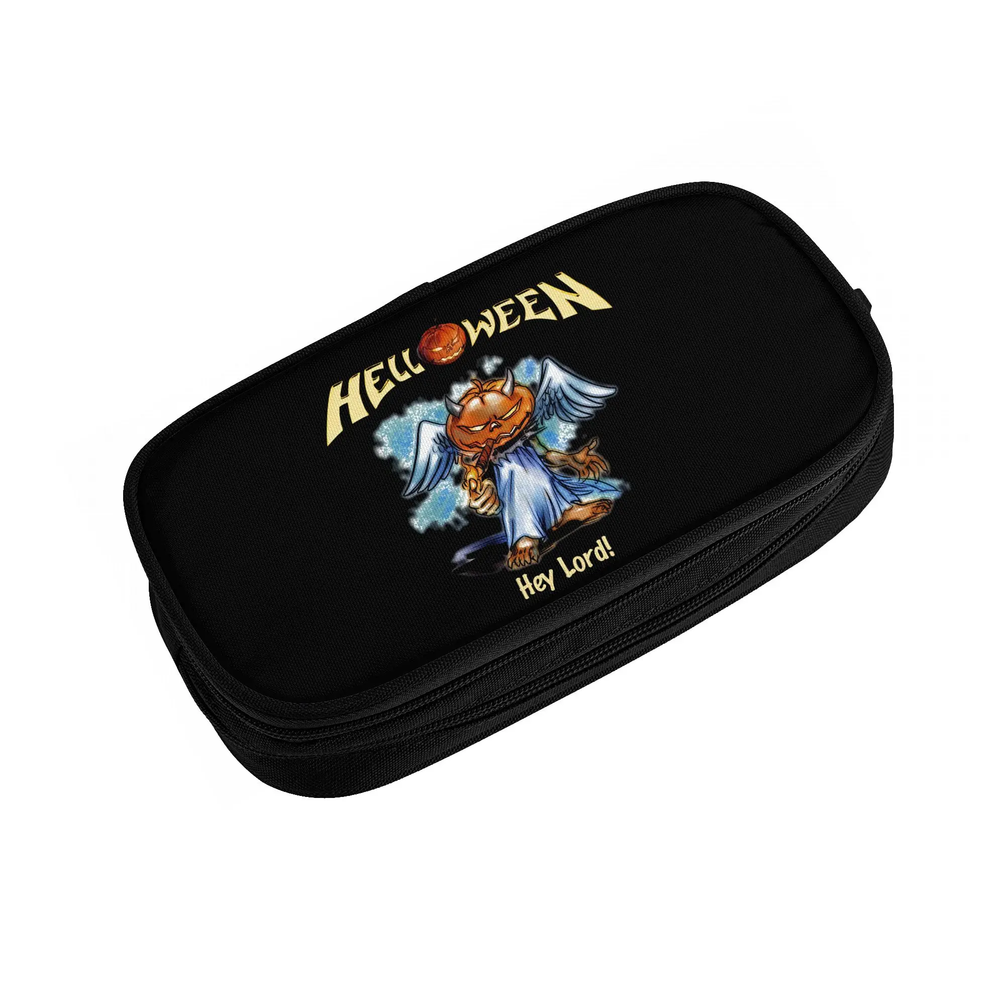 Kawaii German Power Heavy Metal Band Helloween  Pencil Case for Boys Girls Large Capacity  Pencil Bag School Accessories